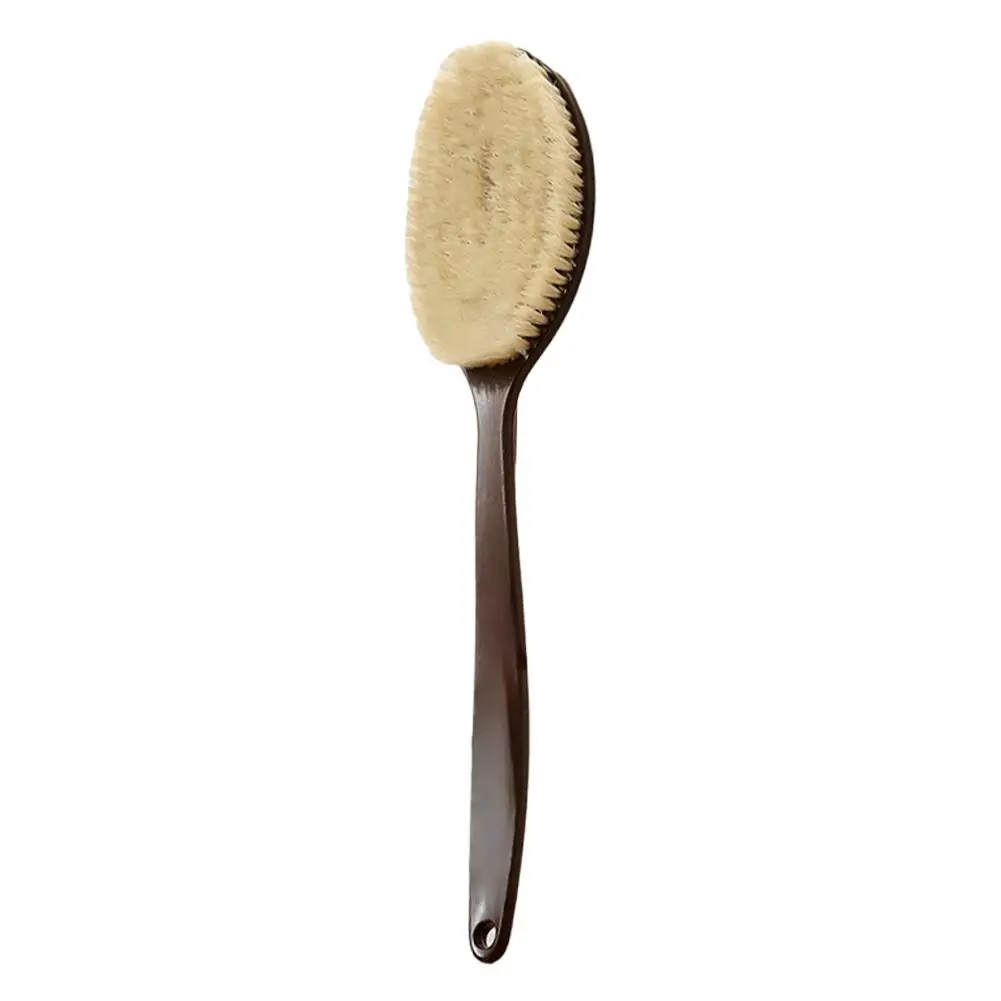 

Body Care Fiber Bath Pig Bristle Imitation Palm Curved Dry Wet 2-In-1 Long Handle Exfoliating Brush