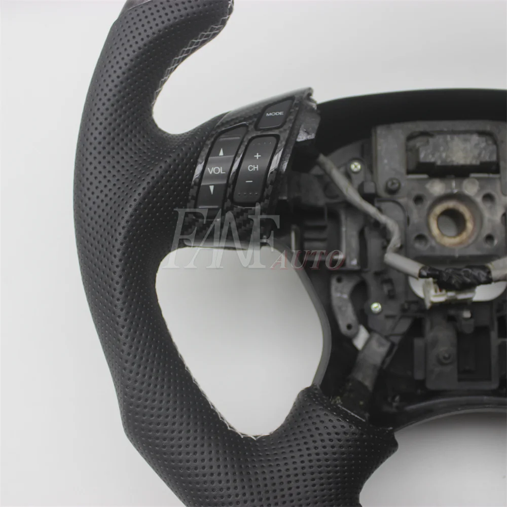 Replacement Real Carbon Fiber Steering Wheel with Leather for Honda Accord 7TH 2003-2007