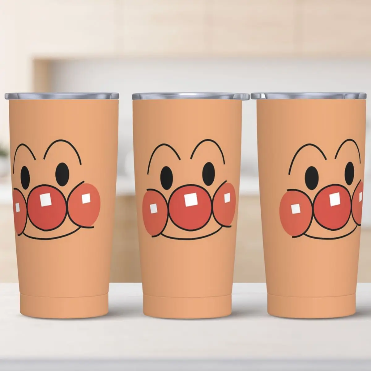 Stainless Steel Tumbler Anpanman Car Mugs With Straws Beach Hot Drinks Water Bottle Portable Large Capacity Coffee Mug