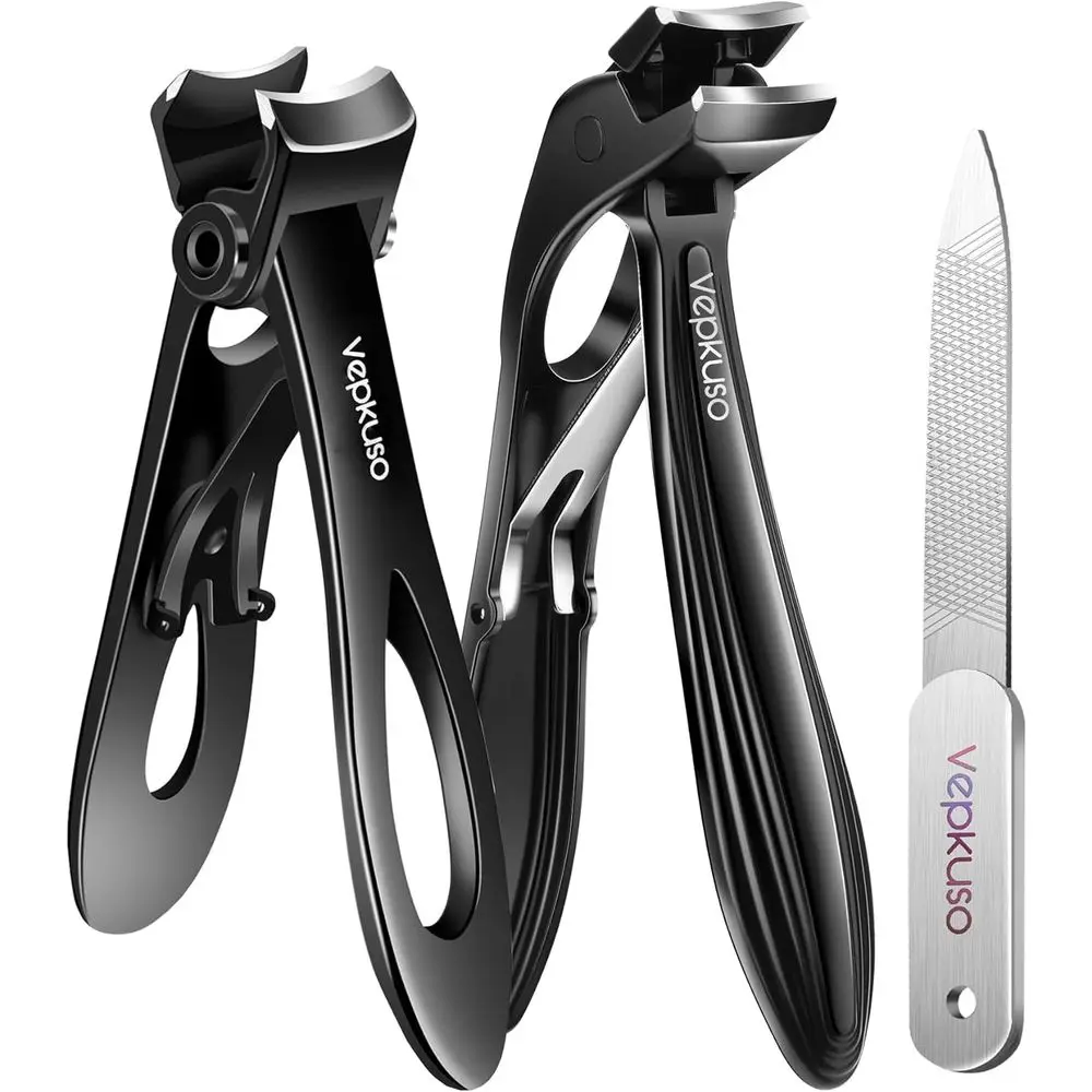 

Heavy-Duty Stainless Steel Toenail Clippers for Thick Nails - Wide Jaw Clippers for Men, Women, and Elderly