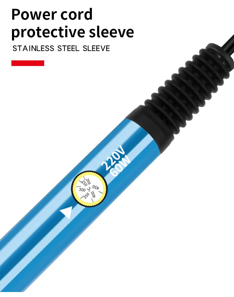 Imagem -04 - Ferro de Solda Elétrico Ajustável Temperatura Soldagem Estanho Aquecimento Nib Repair Tool ue Eua 220v 110v 60w