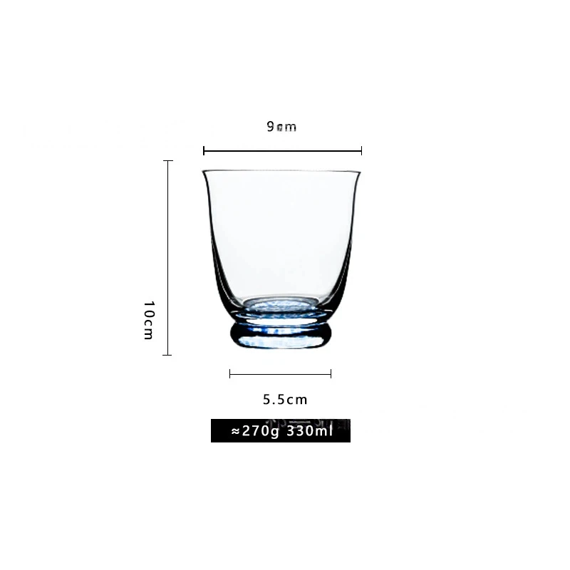 Lujing Stemmed Wine Glass Hand Blown Crystal Glass Blue Vein Seed Pattern Red Wine Goblet For Home Daily Use Party