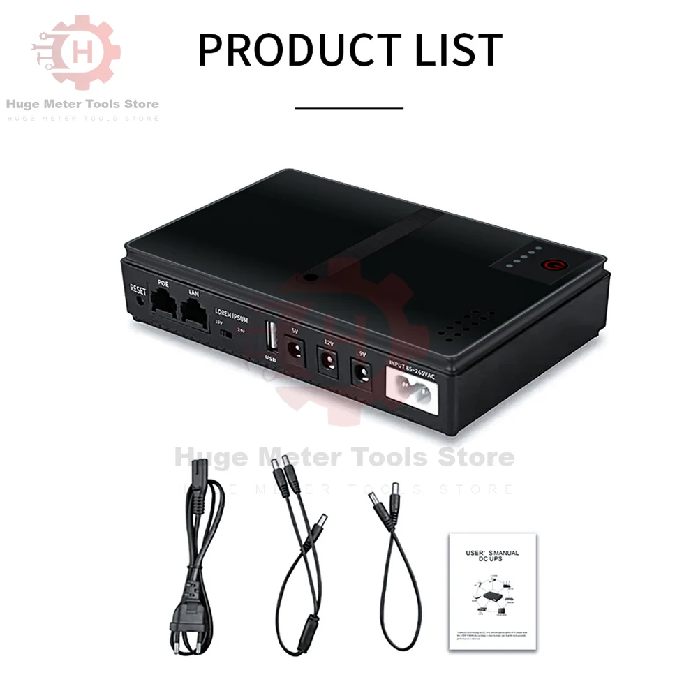 DC1018P Router 10400mAh Battery Backup Portable Mini Ups for 5V 9V 12V Output Uninterruptible Power Supply UPS Battery Backup