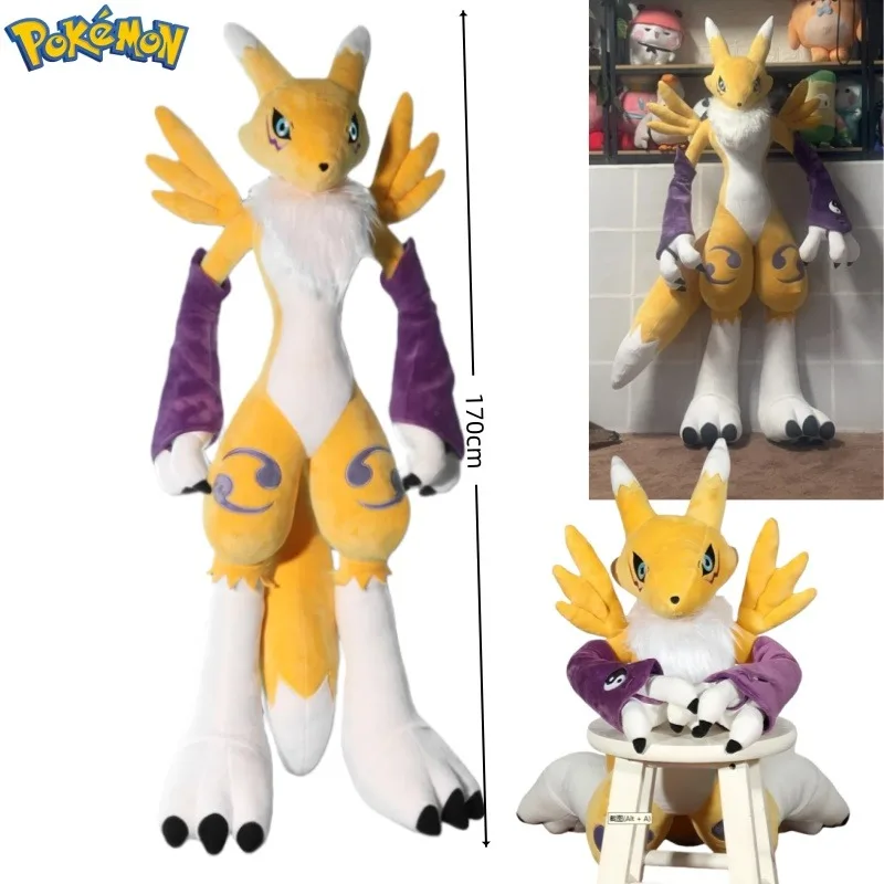 

170CM Renamon Plushies Super Big Size Pokemon Stuffed Cartoon Anime Peluche Comfortable Soft Doll Children's Toy Gifts