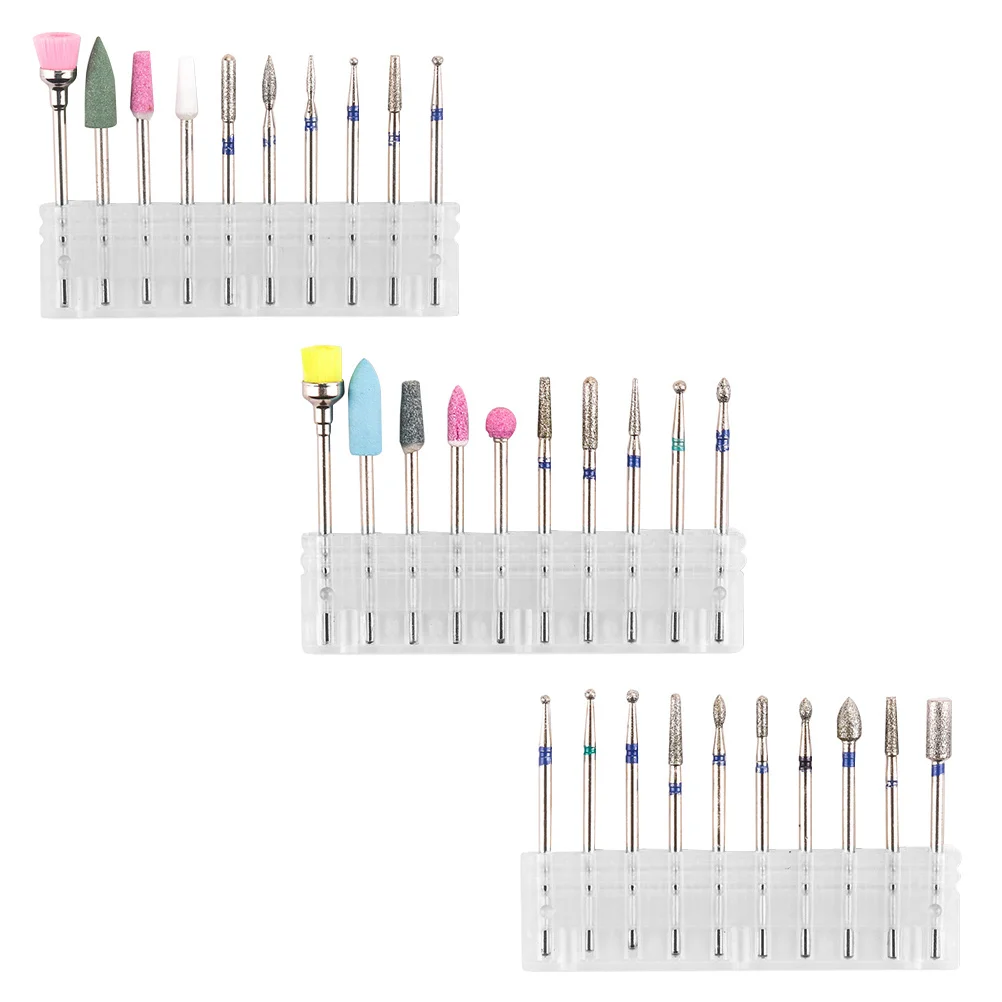 

3 комплекта шлифовки ногтей, профессиональные аксессуары для полировки маникюра, сверла для ногтей, полировальная головка из вольфрамовой стали