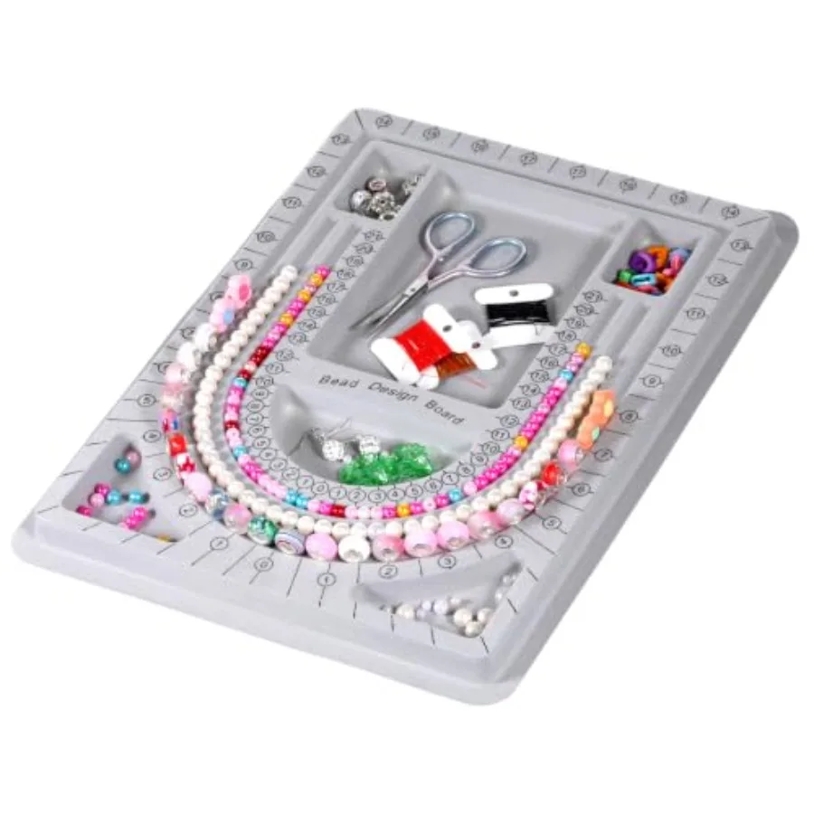 13x9.64 Inch Jewelry Design Bead Tray, Grey Bead Board with Flock