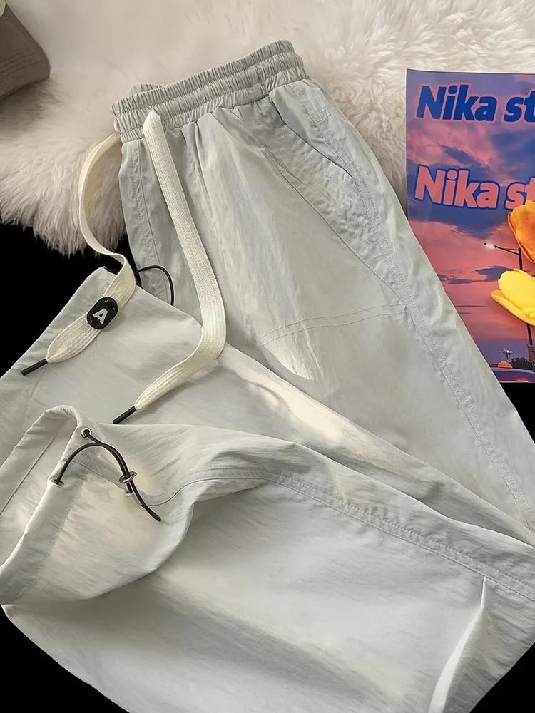 

Loose Fit Men's Summer Thin American Retro Straight Leg Sport Pants Casual Trousers Wide Range of Sles And Colors