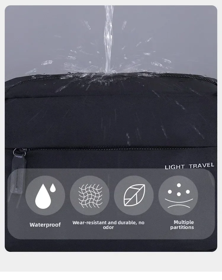 Neue tragbare Kulturtasche, 3-teiliges Set, unverzichtbar für Reisen, multifunktionale Herren-Kosmetiktasche, Kosmetik-Organizer, wasserdichte Aufbewahrungstasche – Detail 9