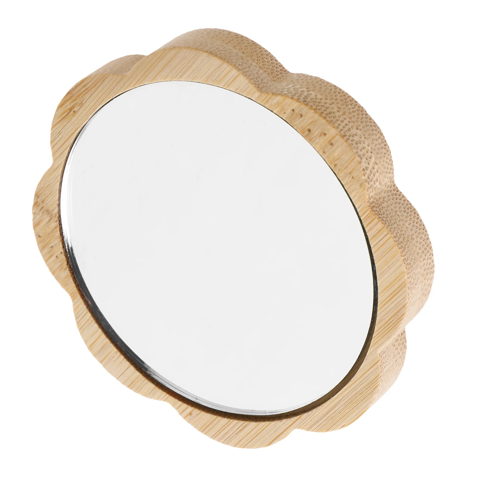 Mini Handheld Mirror Wooden Small Mirror Compact Makeup Mirror for Purse Stylish Portable Travel Mirror for Women Touch-Ups