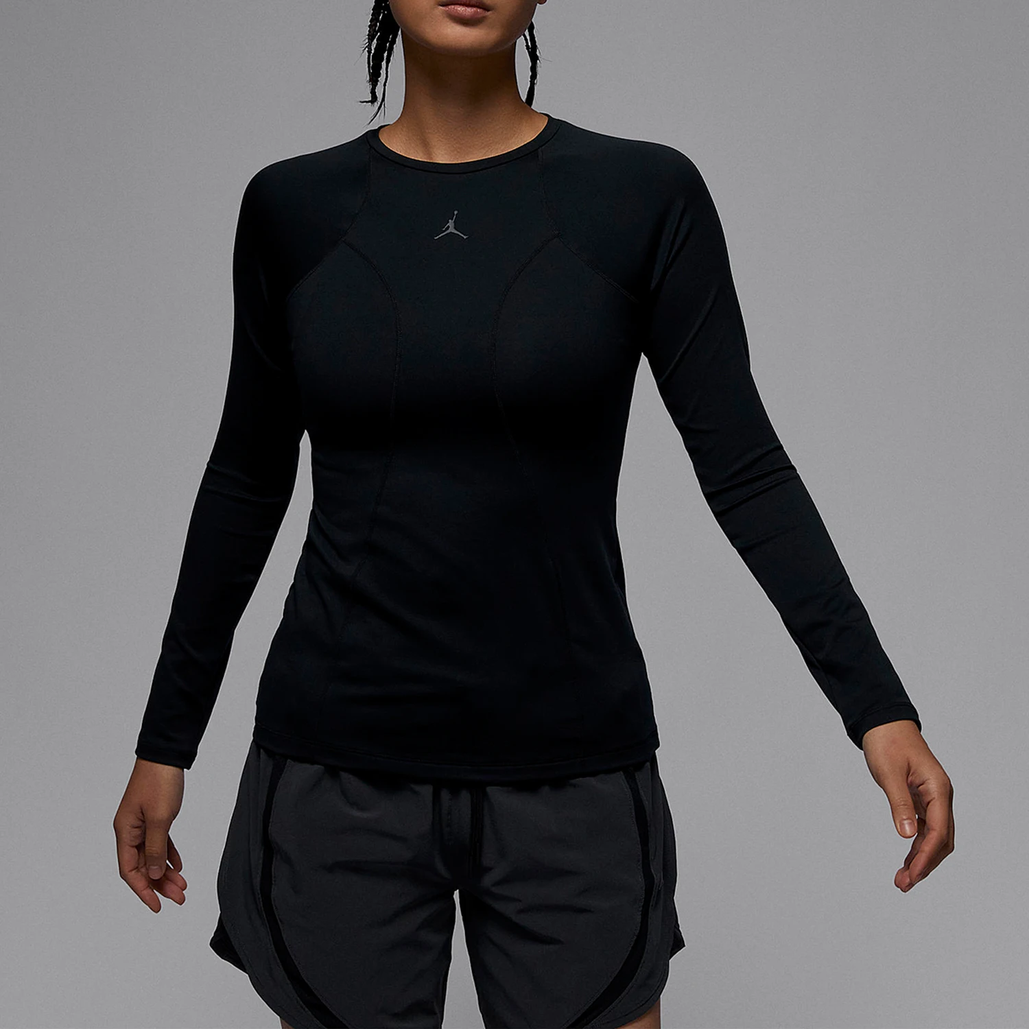 

Nike genuine JORDAN Women's Knitted Comfort-Fit Long-Sleeve Top FN5111-010