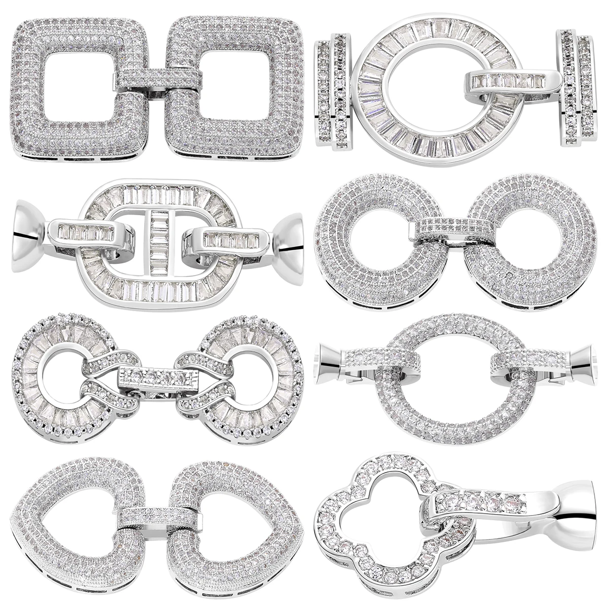 

Luxury Clasp Fasteners for Bracelet Cubic Zirconia Copper Accessories Locks for Jewelry Making Findings Beaded Necklace Closures