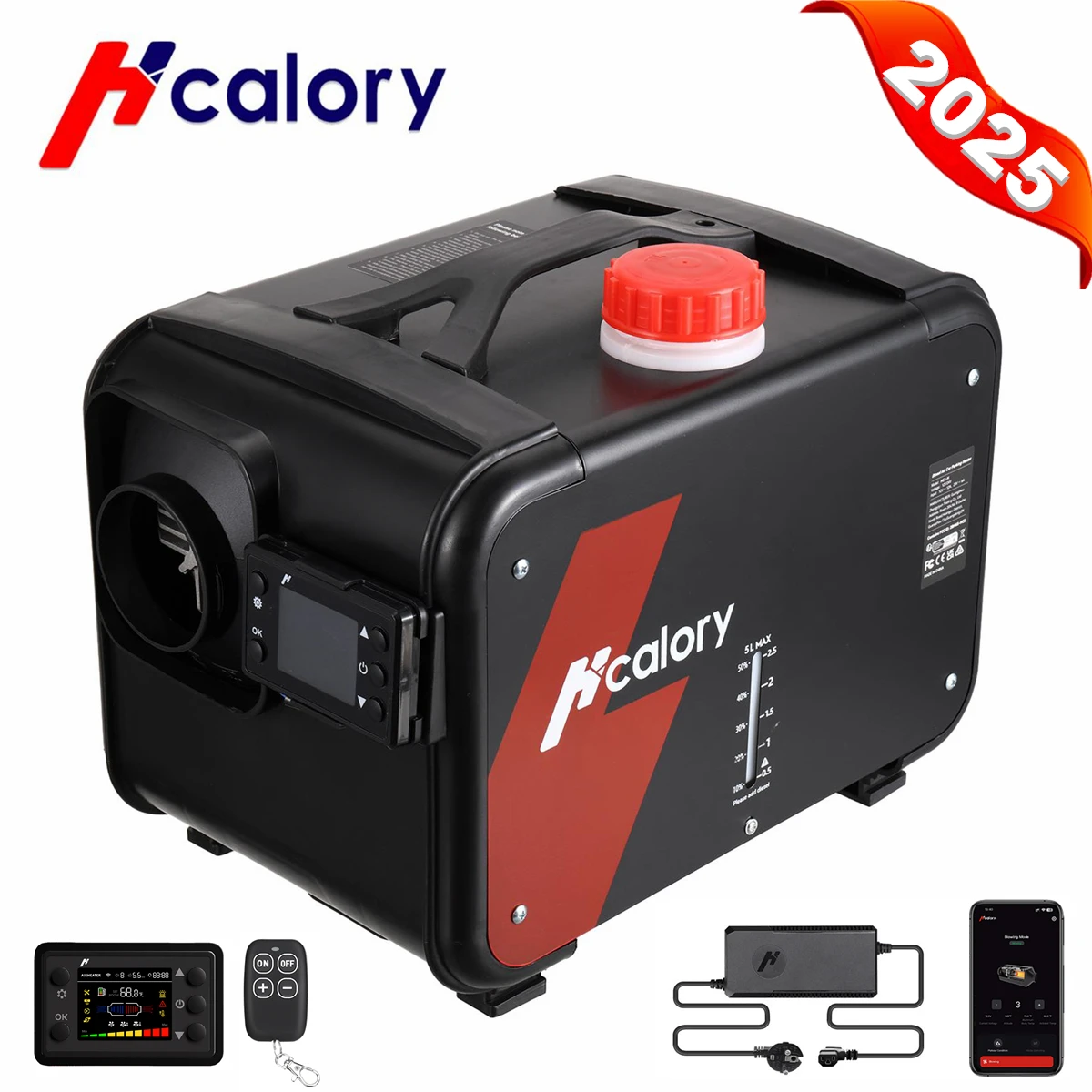 

Hcalory HC1-H Car Parking Heater 1.5M Extension Cable 12V 8kW Portable Air Diesel Heater 2025 Upgrade Automatic Stop and Start