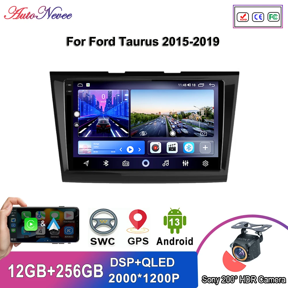 

Автомобильный DVD-плеер Android для Ford Taurus 2015-2019, автомобильное радио, мультимедийный плеер, стерео, головное устройство, GPS-навигация, № 2din, DVD, QLED-экран