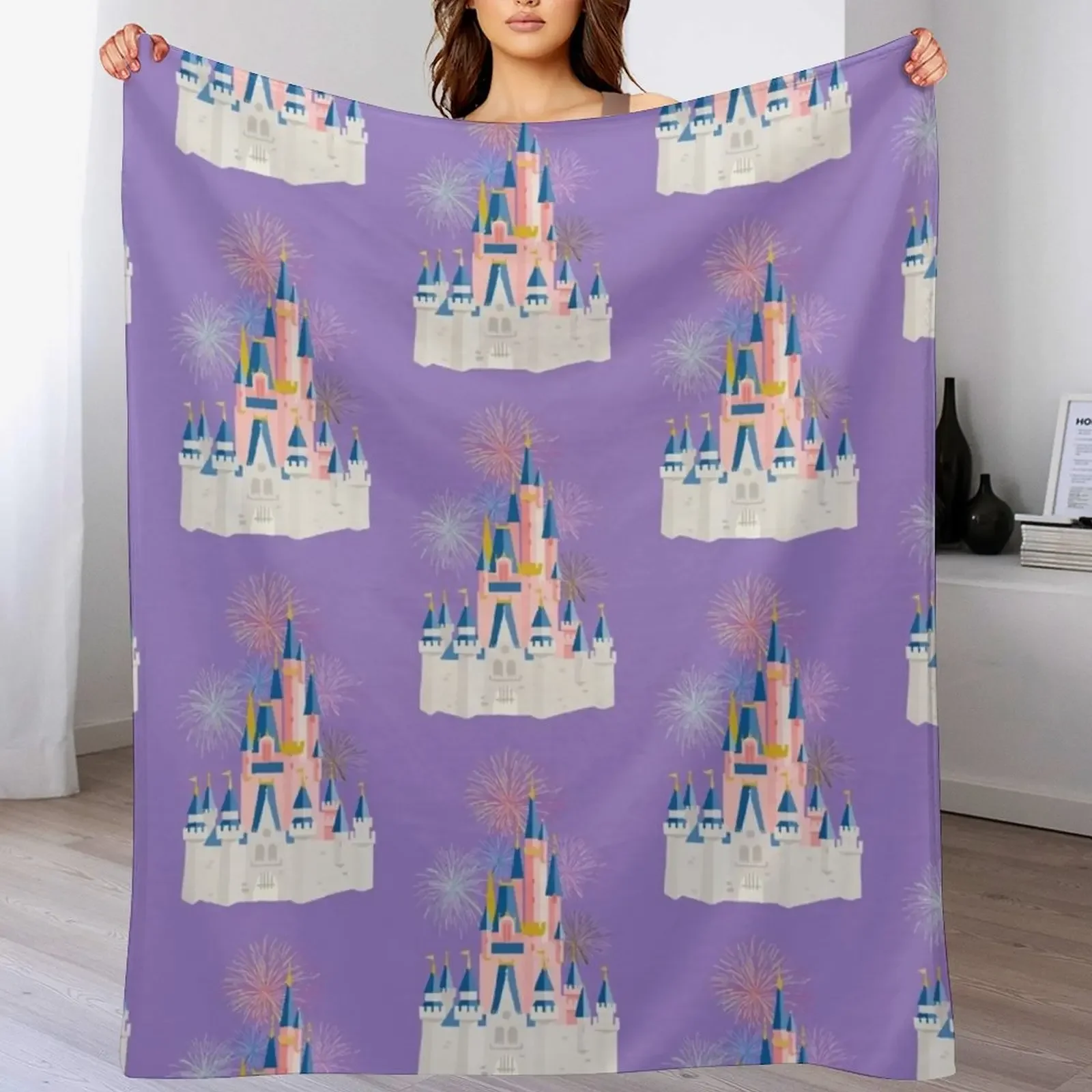 

Fairytale Castle Throw Blanket Reusable Durable Soft Blanket for All Seasons
