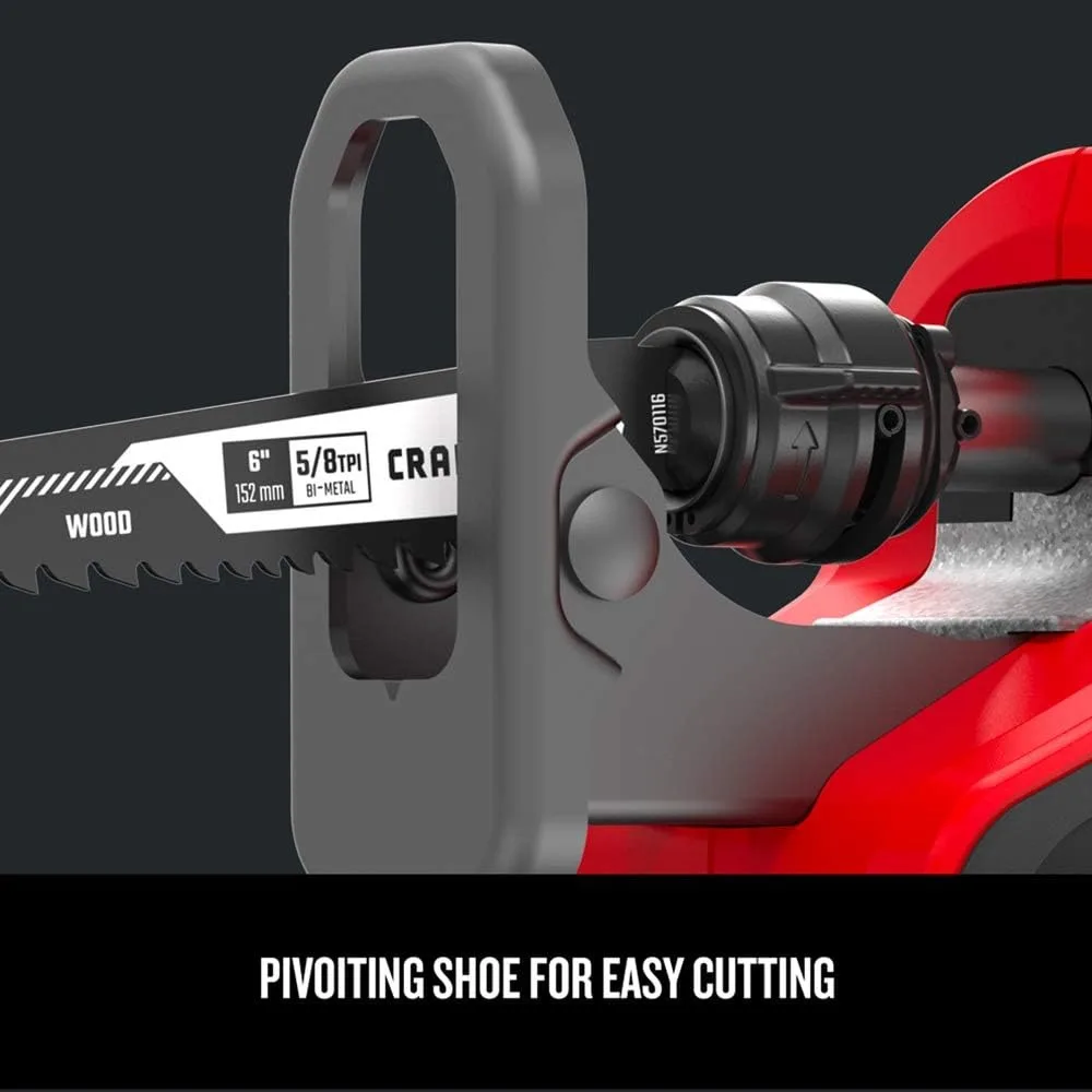 Cordless Reciprocating Saw, 3000 RPM Variable Speed, Quick Blade Change, Compact Design for Tight Spaces