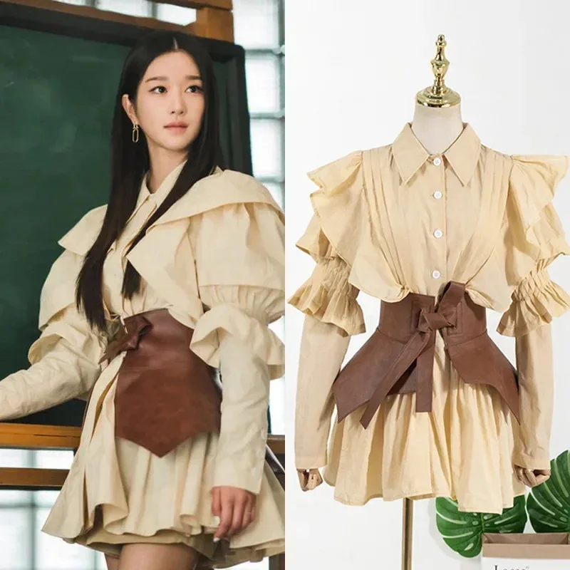 فستان صيفي متطابق مع المألوف والشكل بنفس النمط الذي يرتديه مغني K-pop عالي الجودة Seo Yeon-ji