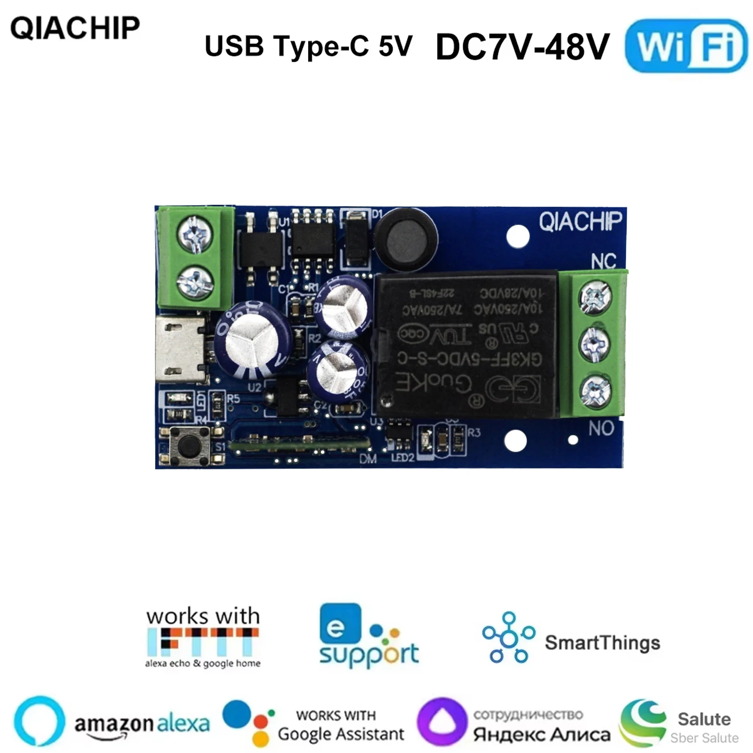 

EweLink WiFi Smart Switch Wireless Remote Control Relay DC 5V 12V 24V 48V 10A Timing Voice Control For Alexa Googole Home