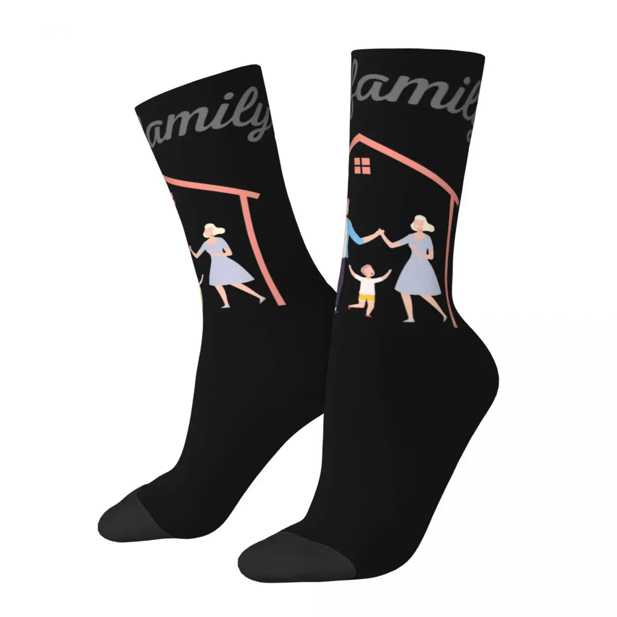 

Men's My Family And Happiness Life Socks Comfortable Casual Socks Novelty Stuff Middle TubeSocks Best Gift