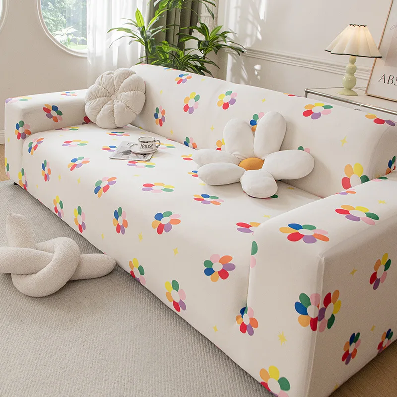 

Summer Coolness Dopamine Decor Sofa Seat Cushion Cover Protector Stretch Covers Living Room Kids Pets Anti-dust Removable S037