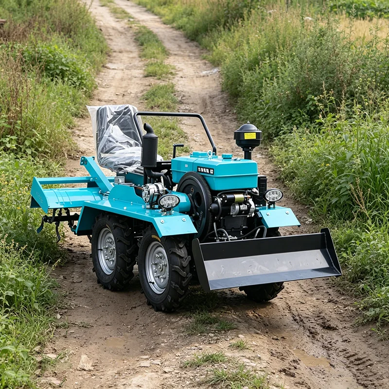 

Индивидуальный прочный роторный культиватор-трактор с колесами, микрокультиватор и малогабаритная плужная машина