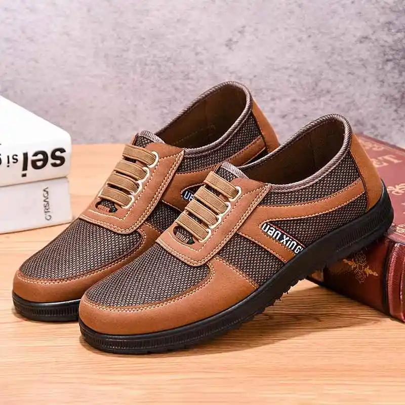 Beijing Dad Lightweight Casual Shoes Men's Slip-On Canvas Shoes Comfortable Big Size Leisure Footwear for Middle-Aged And Eld...