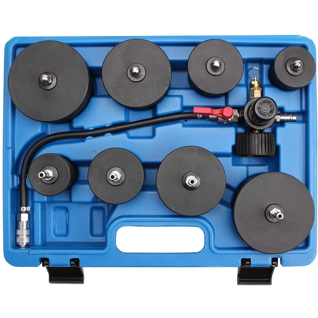 

Full New 9-piece Turbocharger System Leak Tester Sheet Metal Repair Pulley Detector Steam Protection Tool