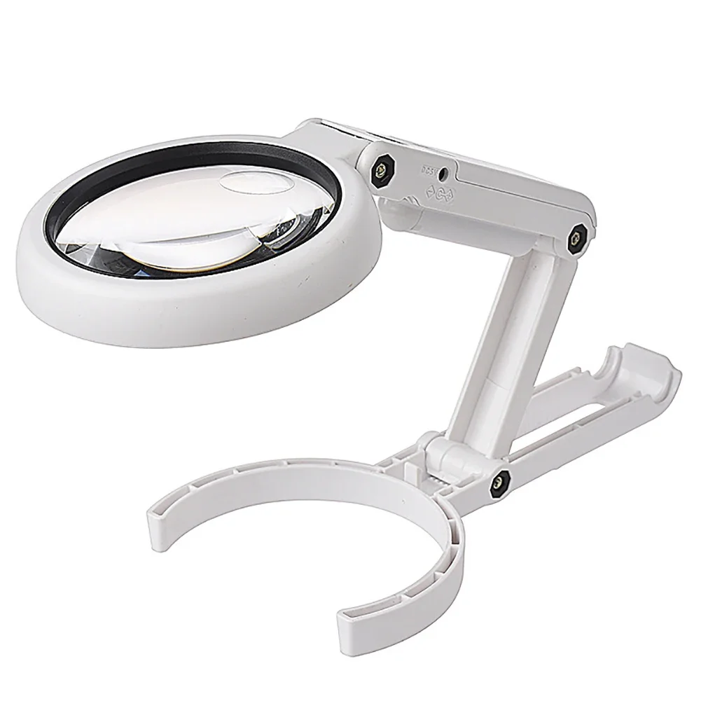 5X 11X 8 LED Magnifier / Magnifying Glass / Dual Use-Stand or Handheld Foldable Magnifier /Table Lamp Super Bright Magnifier