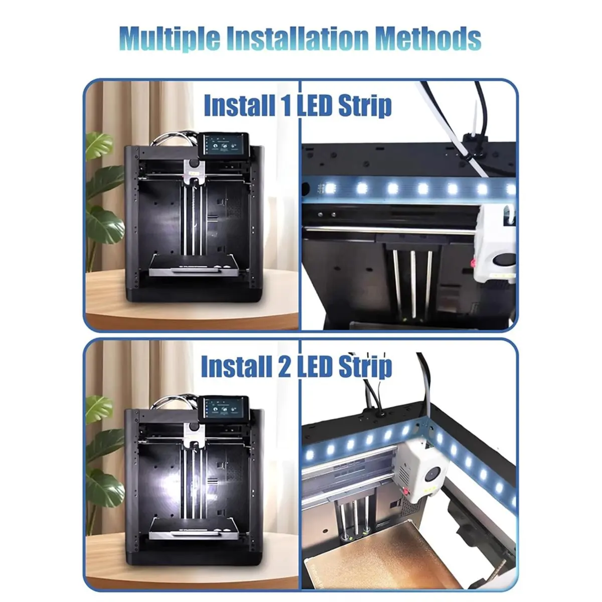 【COUNTDOWN DEAL】 2set Ad5m/5m Pro/Ad5x Printer LED Light Kit,3D Printer Accessories Suit for Adventurer 5m/5m Pro Enclosure Kit