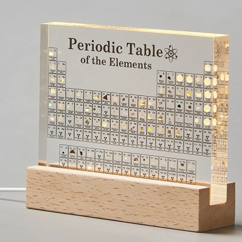 Ornament Periodic Table USB Light Base Junior High Chemistry 3D Print Practical Teachers Day Gift Study Desk Room Decor