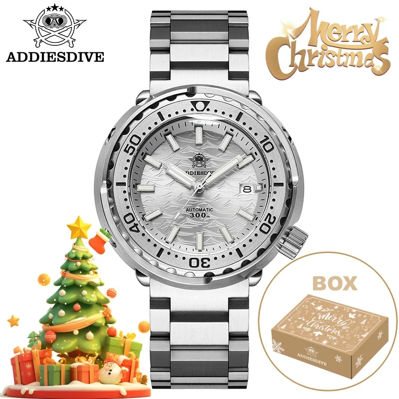 

ADDIESDIVE AD2098 Men Diver Watch Christmas Gift Sapphire Crystal BGW9 Luminous NH35 Automatic Mechanical Watch 30Bar Waterproof