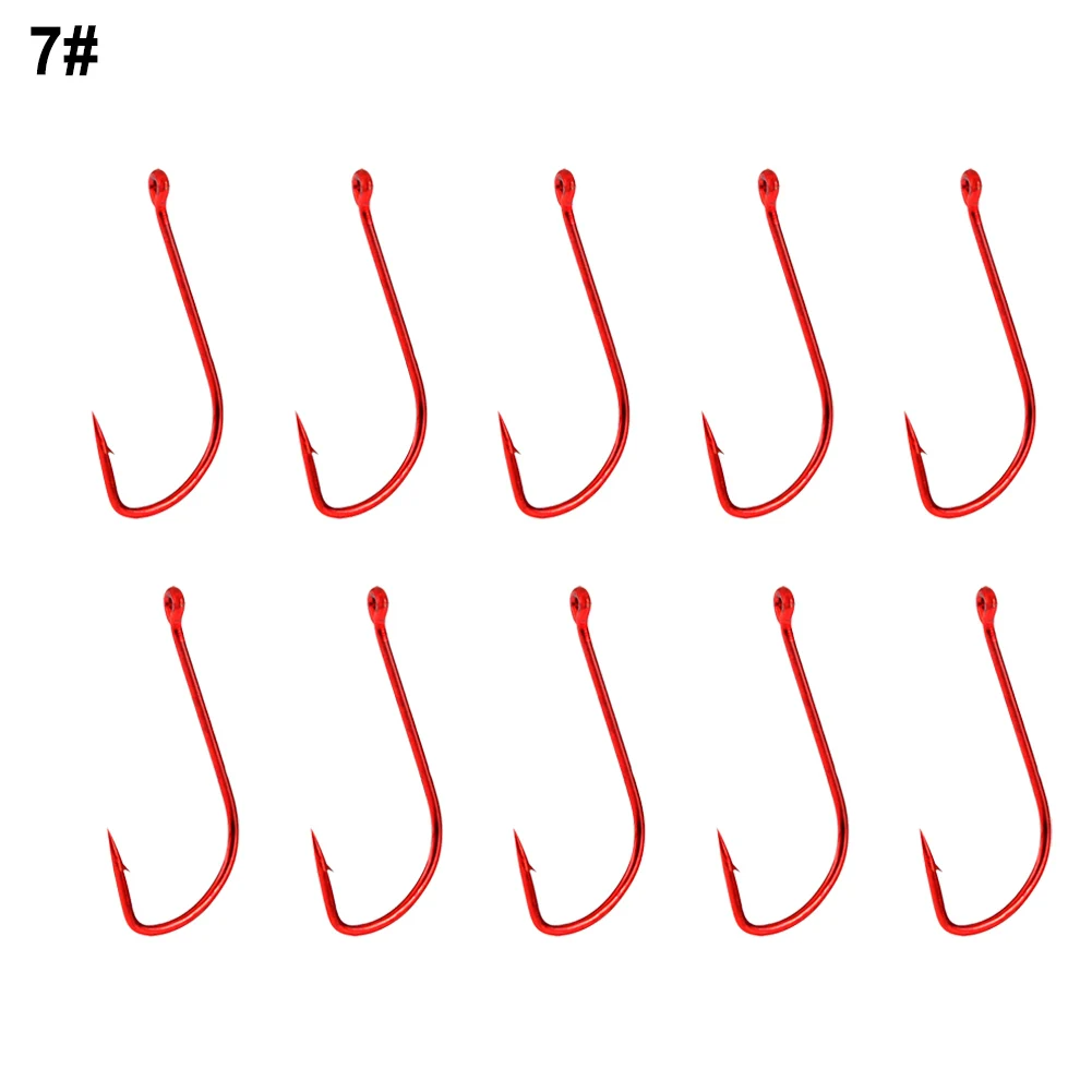 Long Shank Barbed Double Barb Fishhooks 10pcs High Carbon Steel Sizes 6 14 Designed for Maximum Hook Retention and Strength