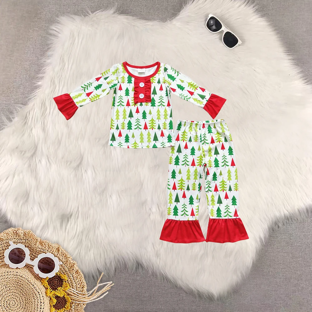 

8.25 Baby Girls Winter Clothes Baby Girls Christmas Tree Pants Pajamas Clothes Sets
