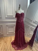 SERENE HILL Lebanon Fashion Fuchsia Arabic Beaded A-Line Evening Gown Formal Occasion Party Dress GLA73594 Customized - Image 2