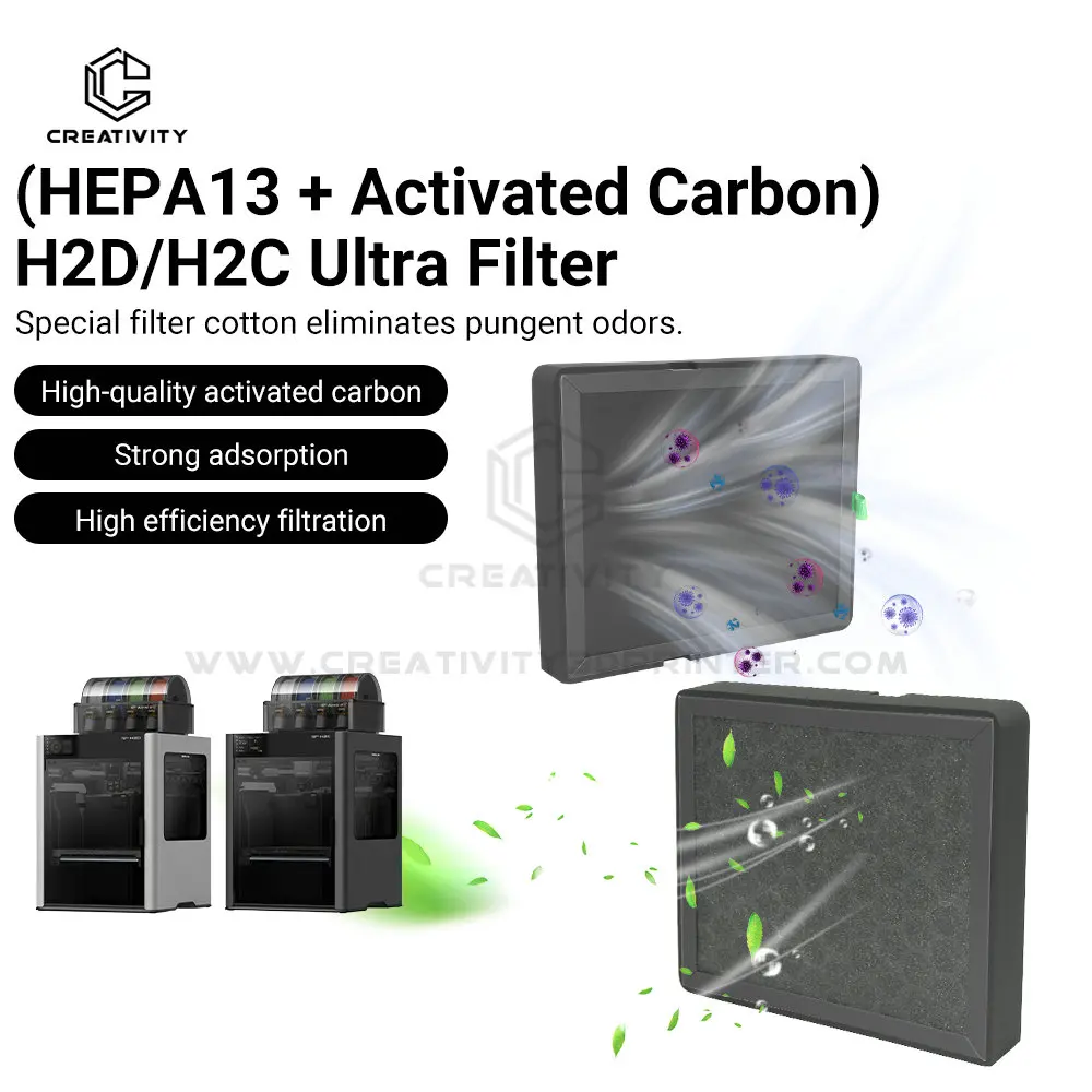 HEPA 13 + Activated Carbon Combo For Bamboo Lab Air Filter Ultra for H2D/H2C Series 3D Printers Replacement Part