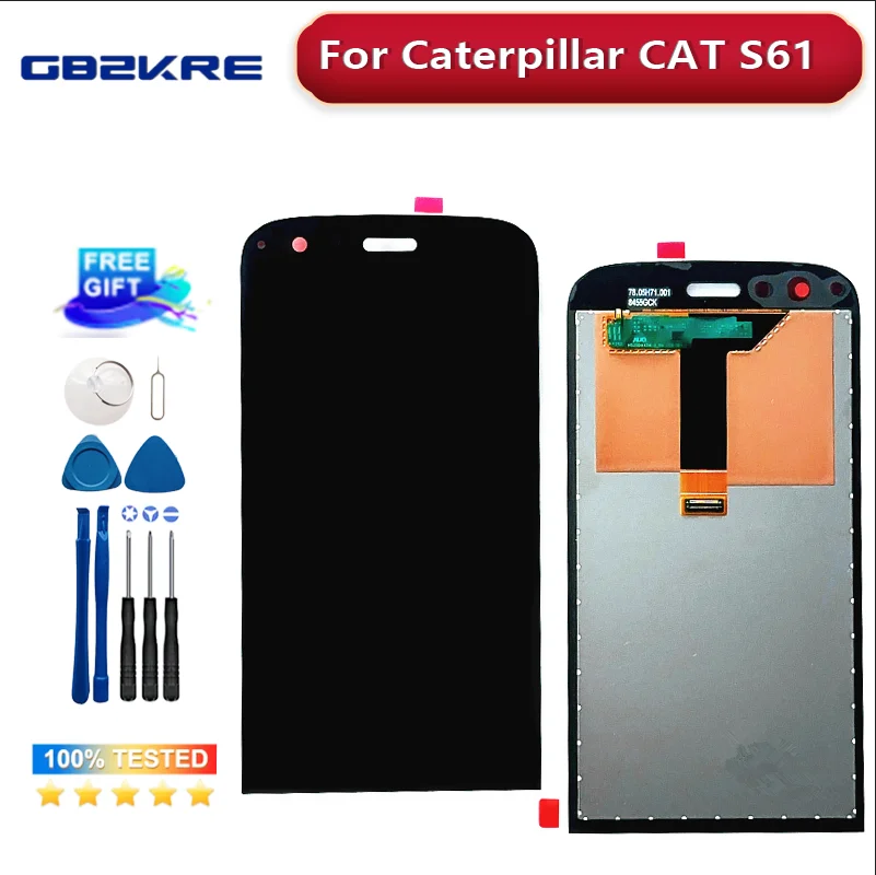 

New For Caterpillar CAT S61 LCD Display+Touch Screen Digitizer Assembly Touch Panel Replacement Parts+Tools Original cat s61 lcd