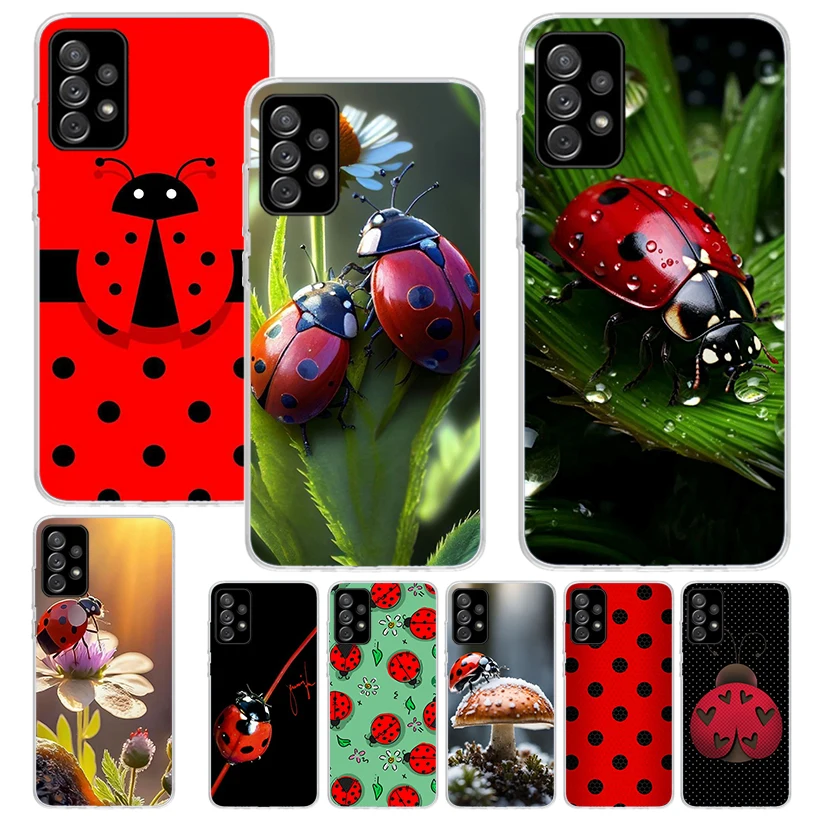 Insect Seven-Star ladybug Phone Case For Samsung Galaxy A15 A55 A14 A54 A13 A53 A12 A52S A25 A24 A35 A34 A23 A33 A22 A32 A04S A0