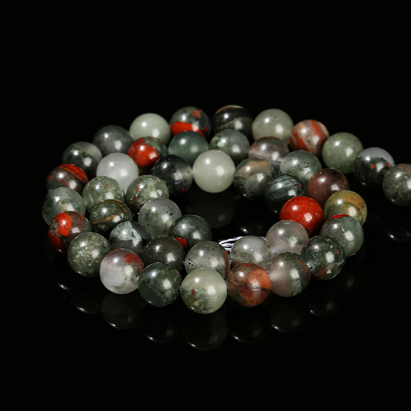 Natural Stone Africa Blood Jasper Beads Round Loose Spacer 4 6 8 10mm For Jewelry Making Diy Necklace Bracelet Accessory