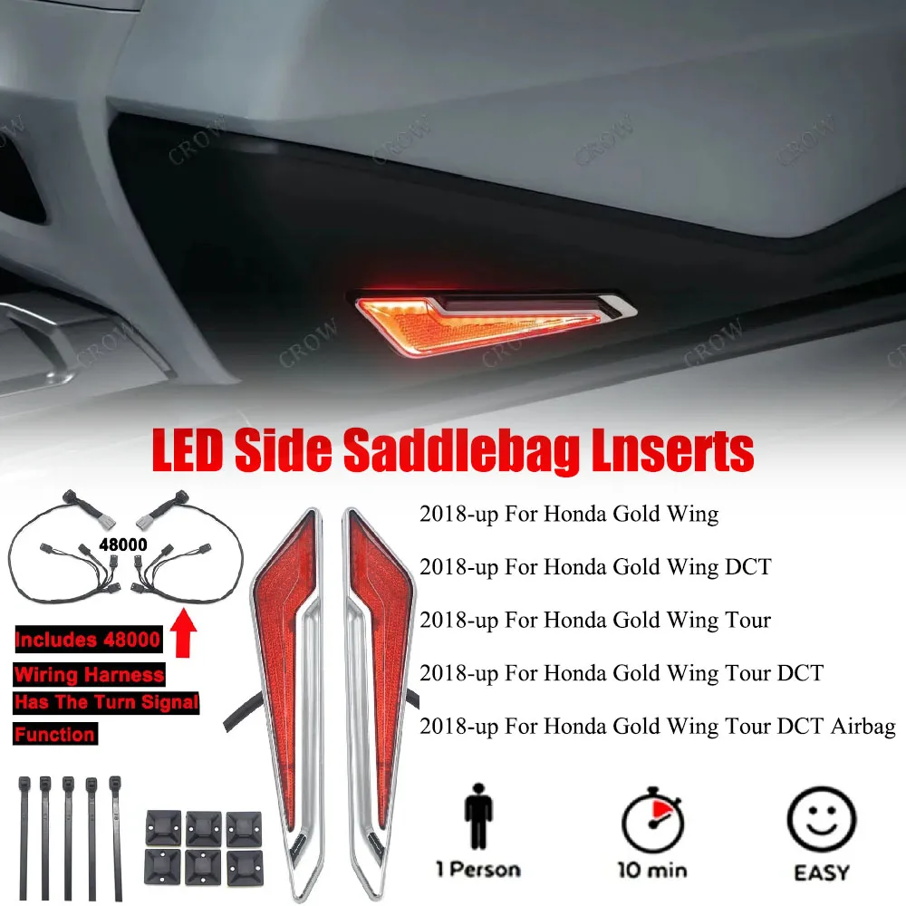 

Apply To For Honda Gold Wing GL1800 Tour DCT Airbag 2018 2019 2020 2021Motorcycle Accessory LED Side Saddlebag Lnserts UP New