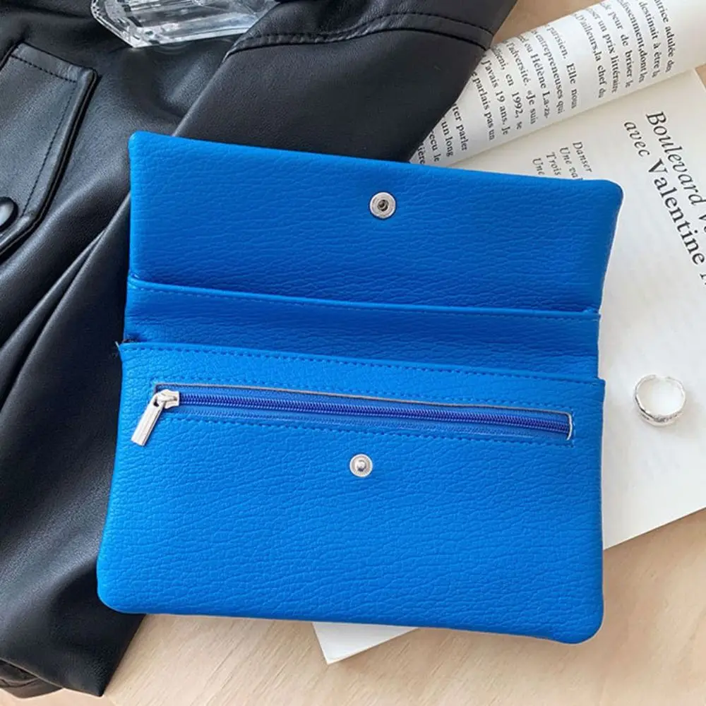 

Temperament PU Leather Envelope Wallets Zipper Korean Style Women Long Clutch Bag Portable Coin Purse Change Bag Female