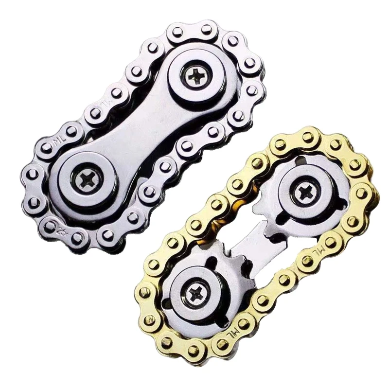 Fingertip Sprockets Gyroscope Sprocket Metal Chain Everday Carry Toy Chain Gear Gyroscope Swivel Bicycle