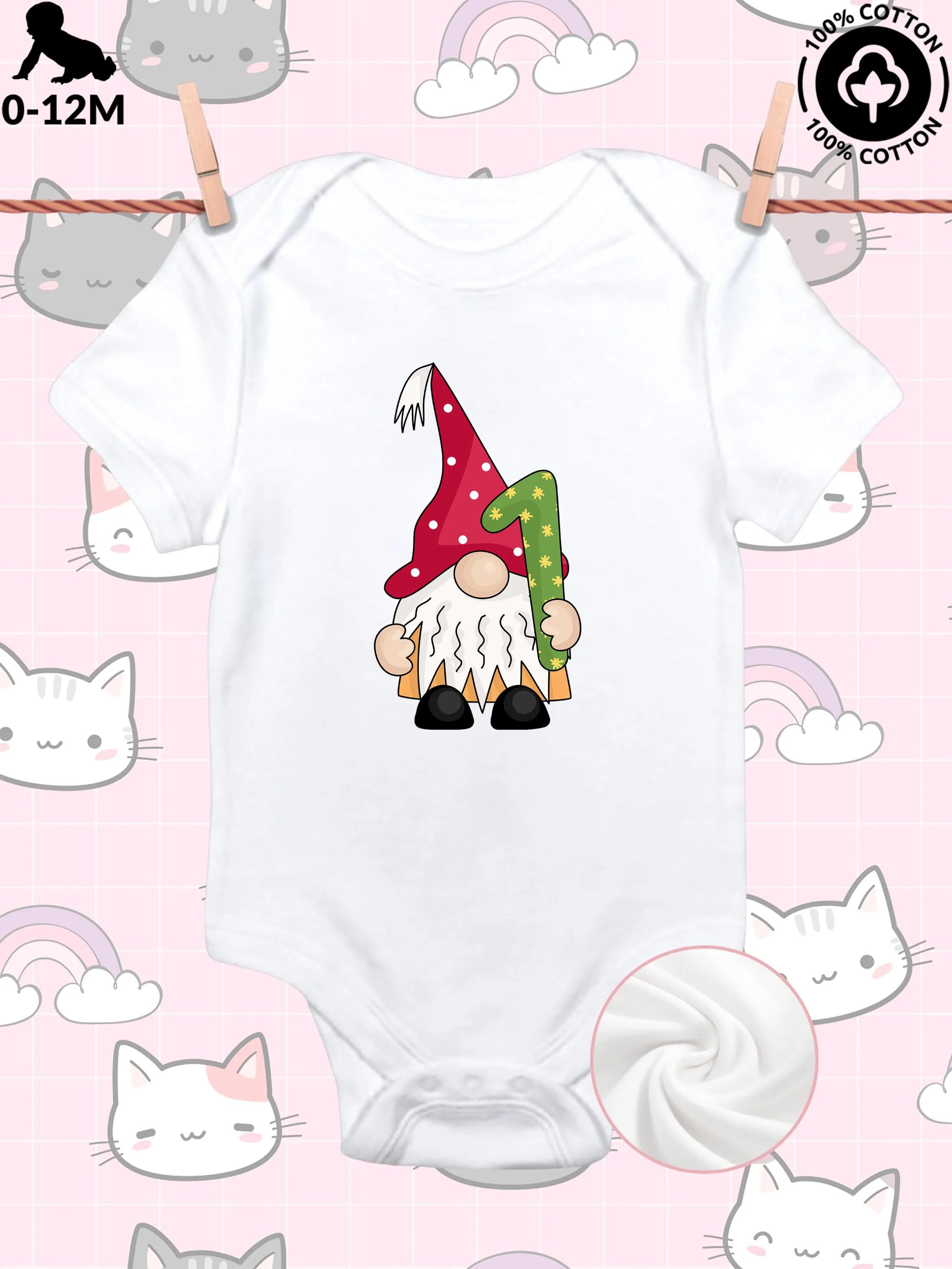 

Детский костюм для ползания One And Gnome, мягкий комбинезон из чистого хлопка, всесезонное белое боди 190GSM