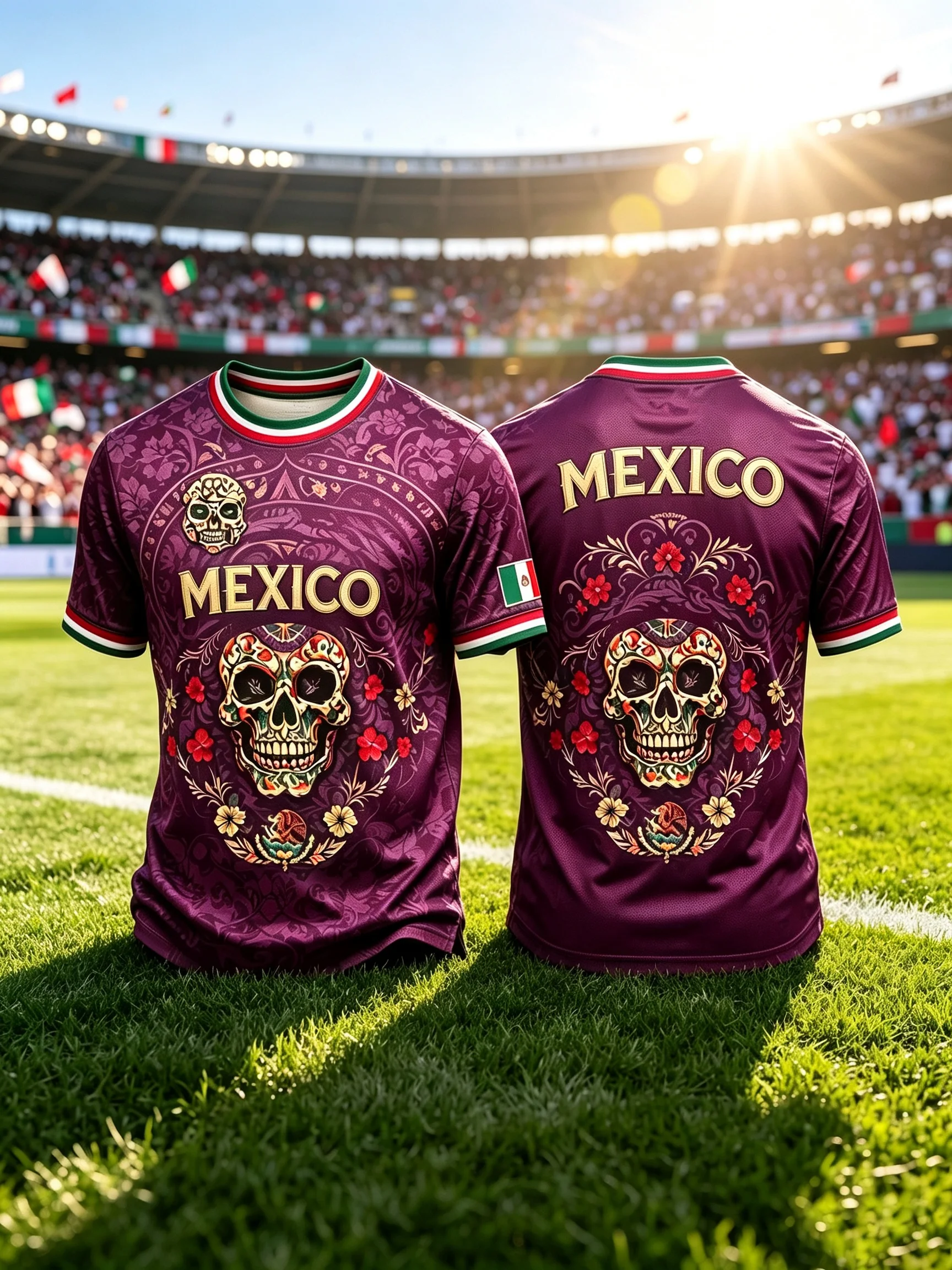 Men Mexico Day Of The Dead Skull Print Soccer Jersey Short Sleeve Quick‑Dry Football T‑Shirt Fans Sports Training Tops – Detail 4