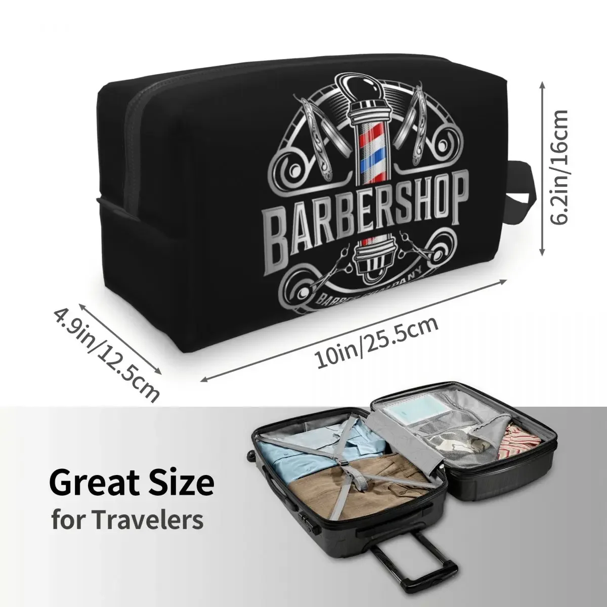 Barbearia Sinal Toiletry Bag, Cabeleireiro, Cabeleireiro, Organizador de Maquiagem Cosméticos, Ladies Beauty Storage, Dopp Kit Case