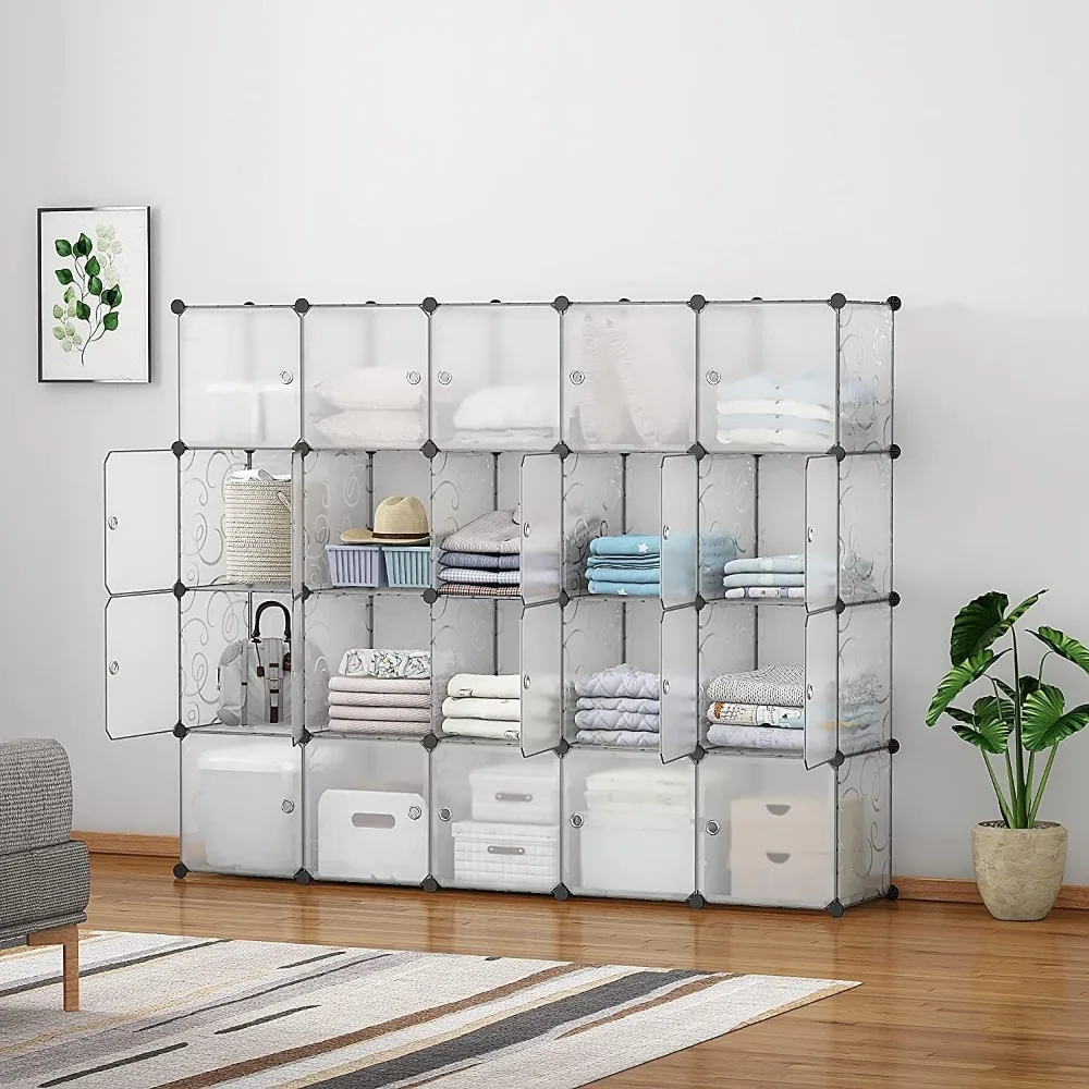 

Portable Closet Wardrobe with Door Cube Storage Rack, Door Cube Closet Storage Rack, Modular Storage Rack Bedroom Furniture