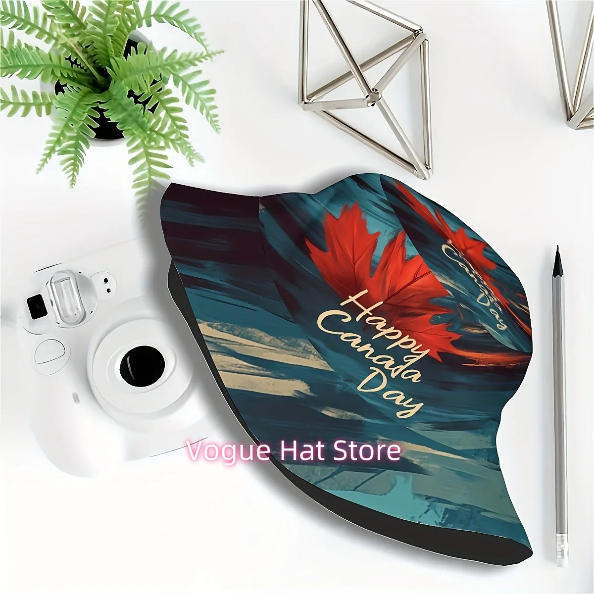 1pc Canada Day Fisherman Hat with Vibrant Orange Maple Leaf Print – Stylish for Outdoor Activities, Beach, Fishing, and Hiking –