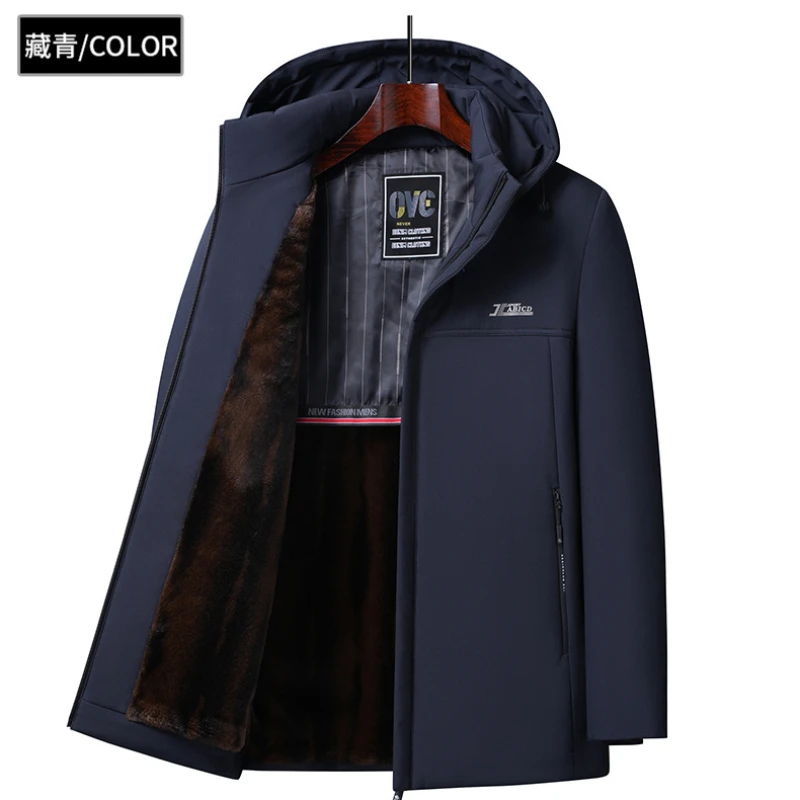 2023 New Middle-aged and Elderly Parkas Winter Cotton-padded Coat with Thick Warm Outwear Cotton-padded Coat Dad Winter Overcoat