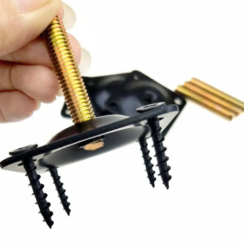 1 Set Thick Iron Furniture Leg Mounting Plates Table Leg Brackets Connector Sofa Couch Desk Legs Repair Hardware Accessories