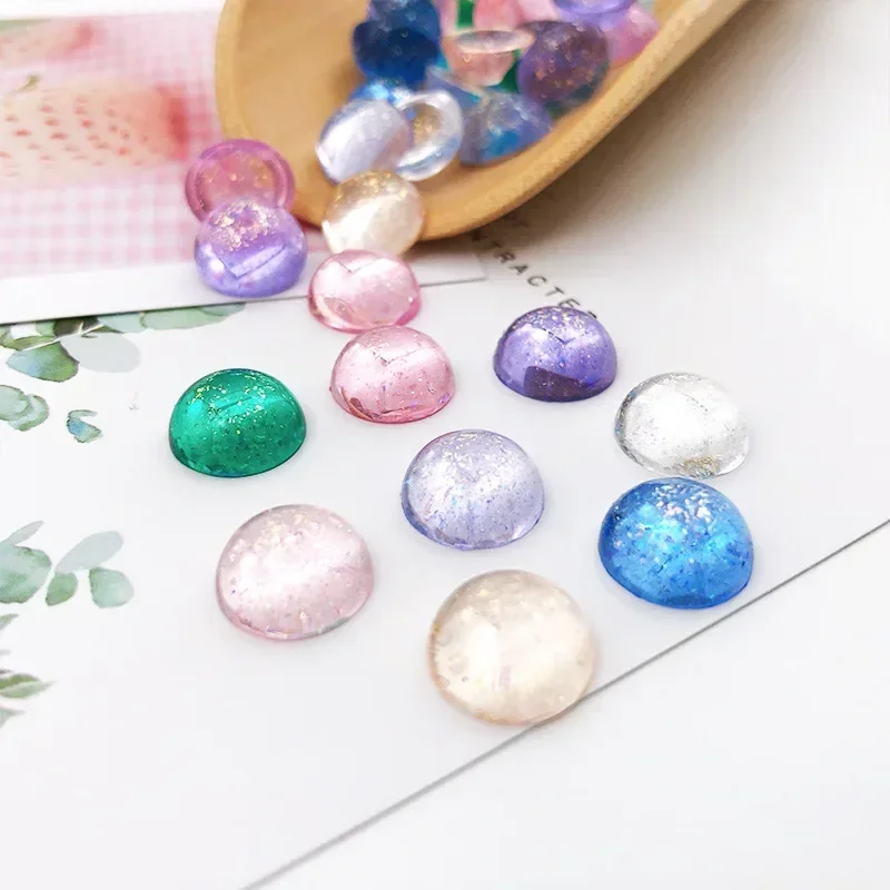 DIY jewelry accessories resin Rround starry sky Rhinestones applique Making Cabochon Scrapbook crafts 4mm/6mm/8mm/10mm/12mm