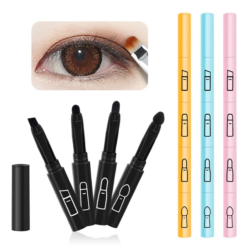 Portable Plastic Handle Travel Cosmetic Tools Makeup Brush Eyeliner Brush Lip Brush Eye Shadow Brush