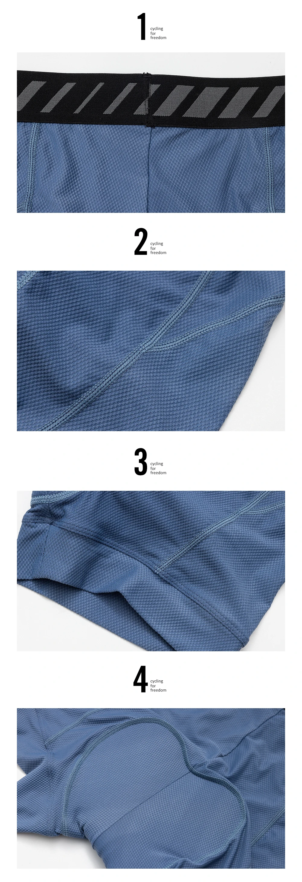 Santic Herren-Radhose, atmungsaktiv und schnell trocknend, Fahrradunterwäsche, stoßdämpfende Kissen-Radhose für 4 Stunden – Detail 9